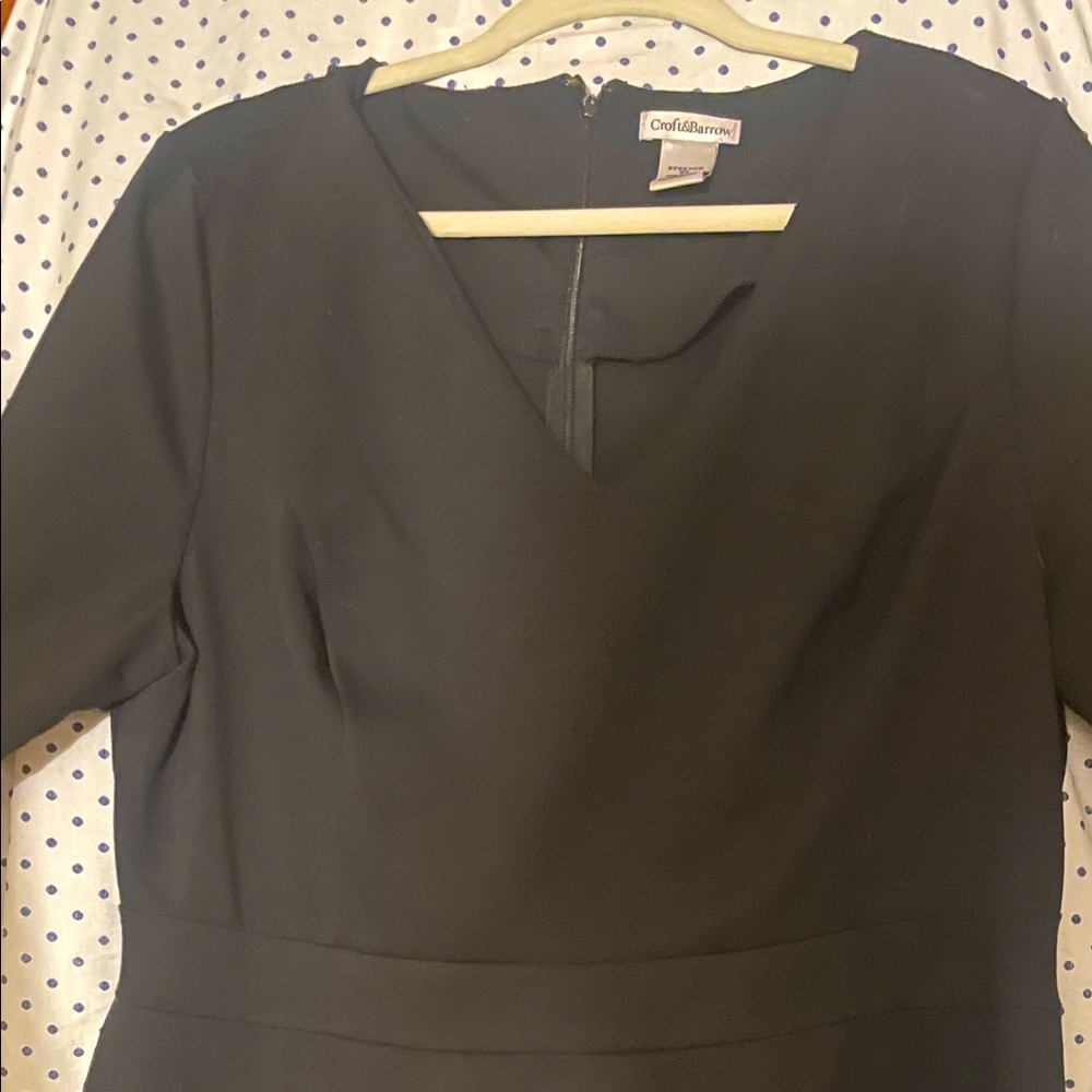 Croft&Barrow black dress with pockets XL